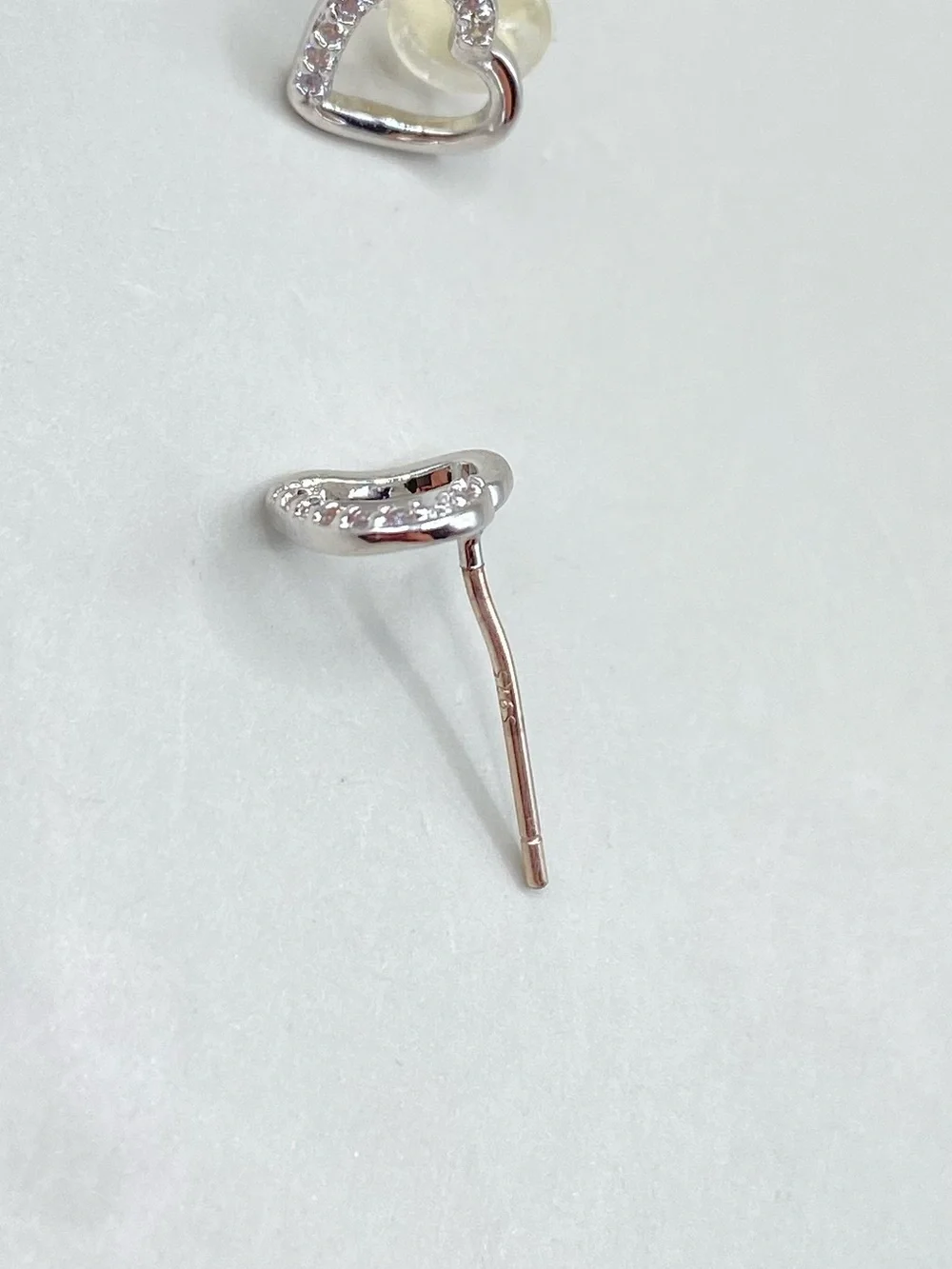 Silver CZ Open Heart Earrings